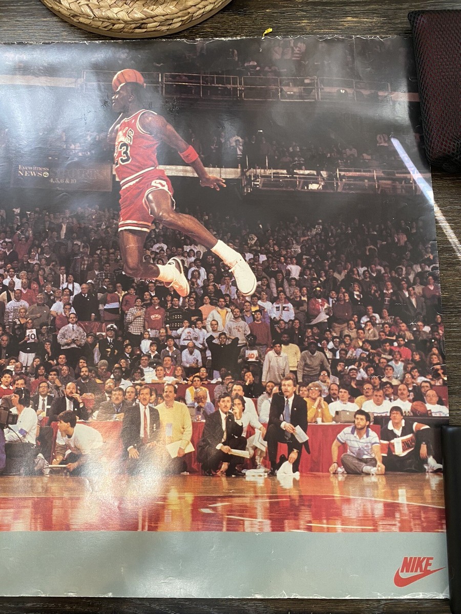 1988 NIKE POSTER CARDS MICHAEL JORDAN NBA MVP SLAM DUNK CHAMPION