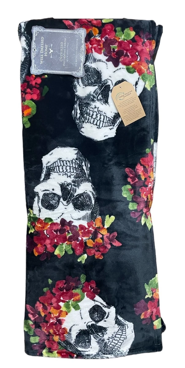 Well Dressed Home Skulls Flowers Halloween 60 X 70