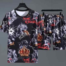 Summer 3D Printing Shirts Thin Breathable Comfortable Quick-drying Shorts Set
