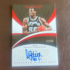 2017-18 Panini Immaculate Collection 2/25 David Robinson Heralded Signatures Red