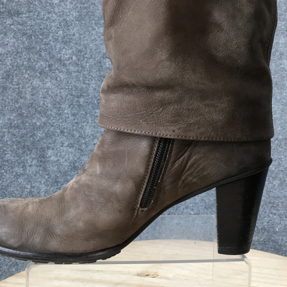 Paul Green Munchen Boots Womens US 7.5 UK5 Tall Pull On Riding Boot Taupe Heels - Image 4 of 4