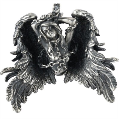 925 Sterling Silber Handarbeit Griechische Mythologie Andromeda Fliegender Engelsflügel Anhänger
