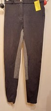 26"W CHILD/TEENAGER BLACK DECATHLON FOUGANZA HORSE RIDING SADDLE JODHPURS