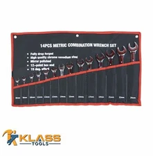 14 Piece Metric Combination Wrench Set by KlassTools