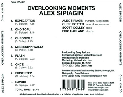ALEX SIPIAGIN - OVERLOOKING MOMENTS NEW CD