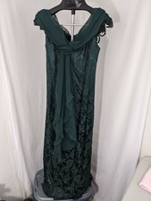 Vintage  David Rose Green Floral Formal Dress SZ 8