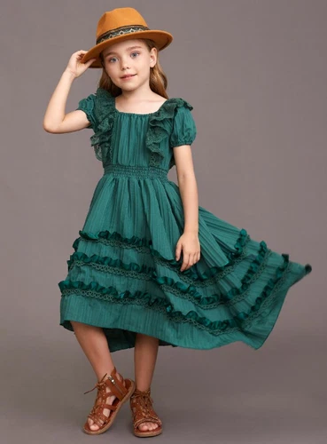 Girls Lace Long Sleeve Pink Dress Baby Kids Bohemia Princess Party Costumes - Picture 22 of 28