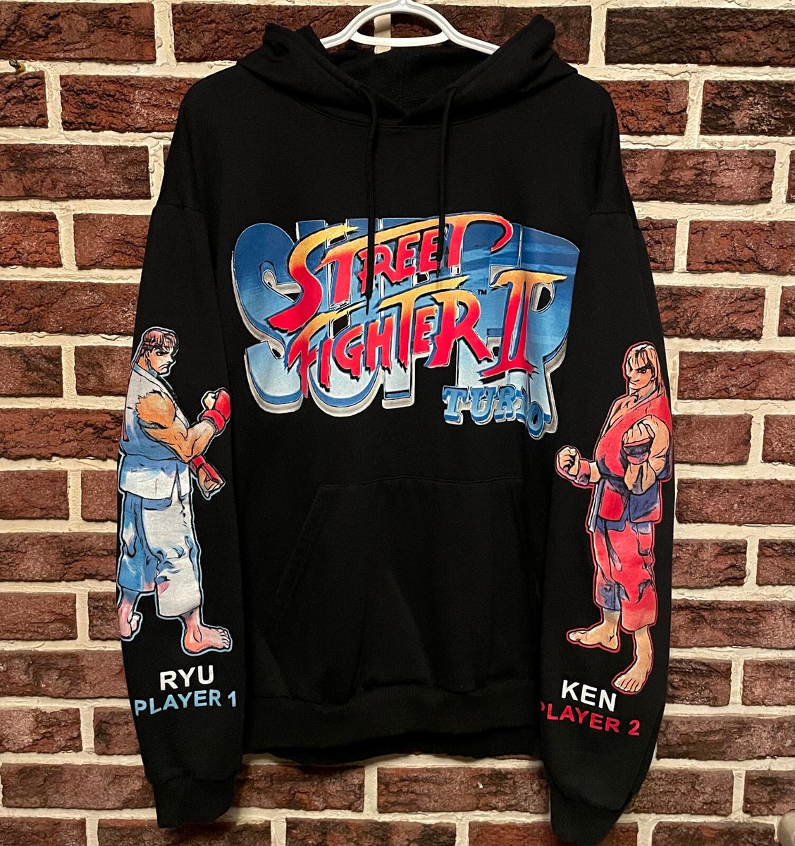 SF II × WDS Logo Hoodie CAPCOM CHARCOAL Street Fighter Classic Logo Hoodie Vintage Capcom Combat