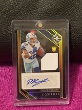 2023 PANINI LIMITED FOOTBALL DEUCE VAUGHN #108 RPA ROOKIE AUTO PATCH GOLD SP#/75