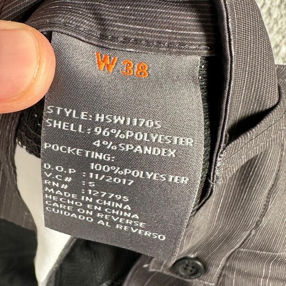 Pantalones Cortos Carga Hawke Co. Performance Para Hombres 38 Rayas Grises Frente Plano Elastizados NUEVO Foto 4 de 4