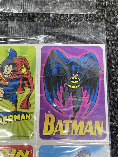 Vintage Sealed 44 Superboy Superman Batman Robin Stickers 1995 Walmart Kids Meal - Picture 9 of 16