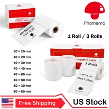 White Square Sticker Labels Self-Adhesive Paper for Phomemo M110/M221 Printer US
