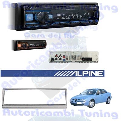 Set Radio Autoradio ALPINE UTE-200BT + Verkleidung 1DIN Grau Alfa 156