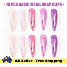 10pcs Girls Baby Kids Hair Clips Snap Slides Close Hairpin 5cm basic solid color