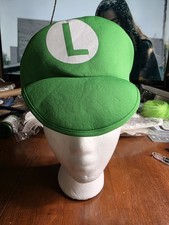 Luigi Cosplay Foam Hat Cap Green Halloween Costume Big Kid OR Adult PT8