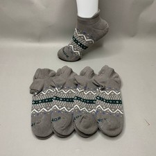 Bombas Women's Ankle Socks 4 Pair Pack Taupe Grey Fair Isle Size L Large New