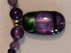 Purple Beaded Necklace With Pendant Lobster Clasp Bin6#(2)