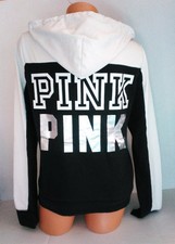 Victoria's Secret VS PINK Hoodie Black  White Colorblock Medium M