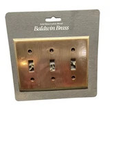  Baldwin Hardware Solid Brass Triple Toggle Switch Plate 4770-030-CD