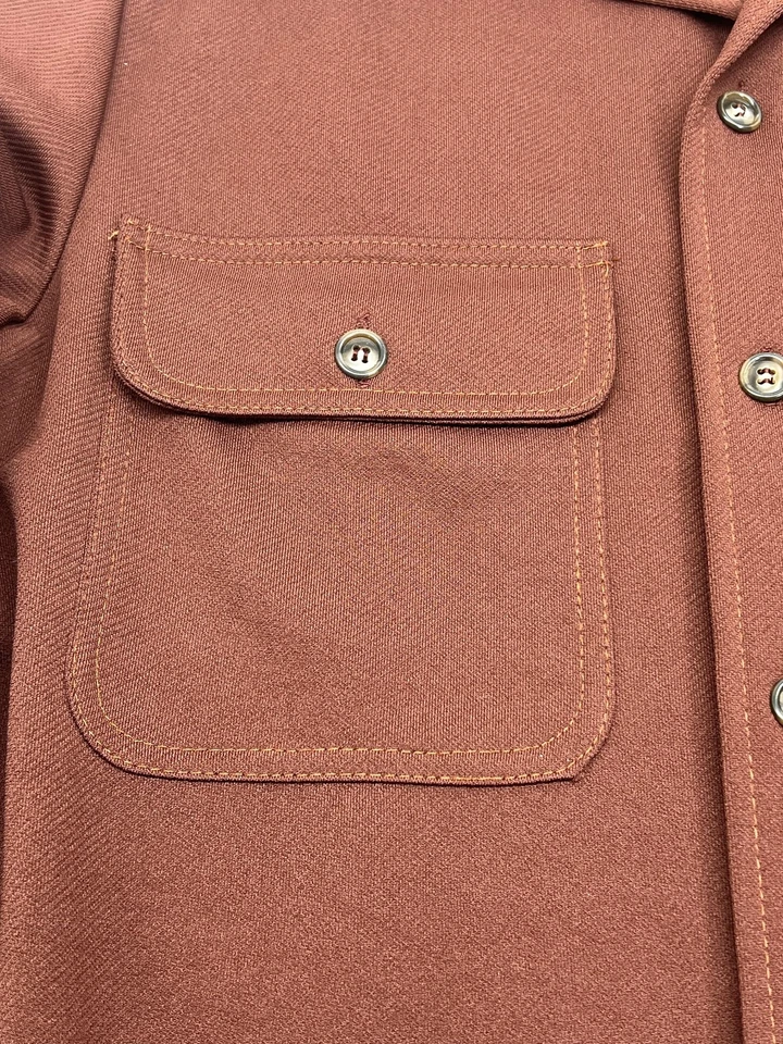 Vintage Lee Jacket Mens Large Brown Rust Shirt Jacket Workwear Made USA 70s - Image 3 of 4