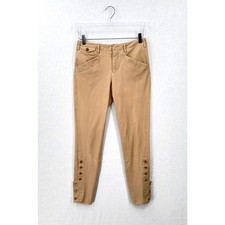 RALPH LAUREN Blue Label VTG Cotton Chino Pant Women 6 Tan Button Cuff Riding