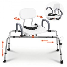Sliding Shower Chair, 400 lbs Tub Transfer Bench for Bathtub with Swivel Seat, S