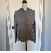 GAP Fit Brushed Tech Jersey Hoodie Medium Gray Women Size Medium