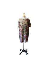 Inoah Artsy Print Short Sleeve Fleece Dress S