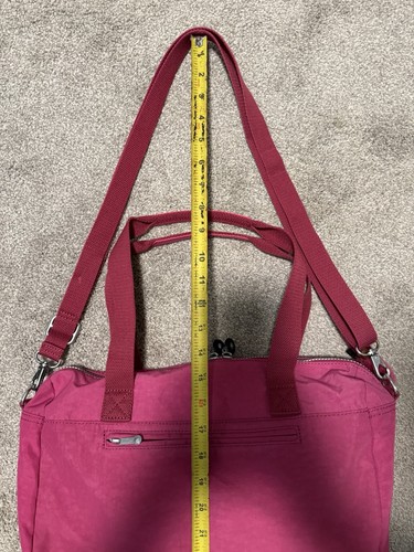 Kipling Cyrene Flamingo Pink Handbag Crossbody Bag Travel Tote Monkey Charm NWT - Picture 24 of 24