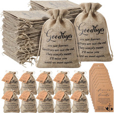 50 Sets Funeral Favors Forever in Our Hearts Seed Packet Organizer Favor Burlap