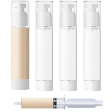 1.7oz/50ml Airless Pump Bottle, TSA Approved Travel Bottle,Reusable Leak Proo...