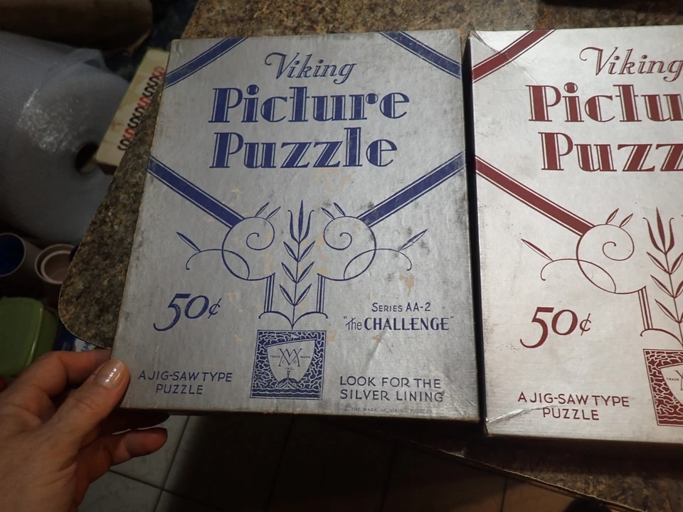 Lot of 2 Vintage Viking Picture Puzzle Series AA-1 & AA-2 Look for Silver Lining - Image 2 of 4