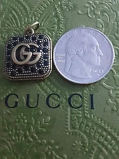 vtg Gucci  Pendant bronze / black   zipper pull 1 inch