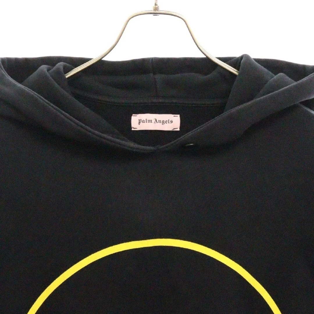 Palm Angels Smiley Felpa con Cappuccio Stampa Pullover Anteriore PMBB003S18348020 Nero Usato