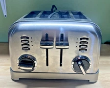 Cuisinart CPT-180 Classic 4-Slice Toaster With Bagel Setting Steel Used Tested