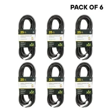 GoGreen Power GG-13725BK 25 Ft. 16/3 Heavy Duty Extension Cord - Black Pack of 6