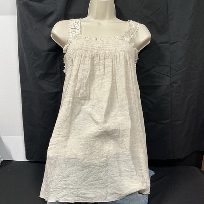 Kenar Light Tank top Crochet Laces Size M Off White Women s Beachy