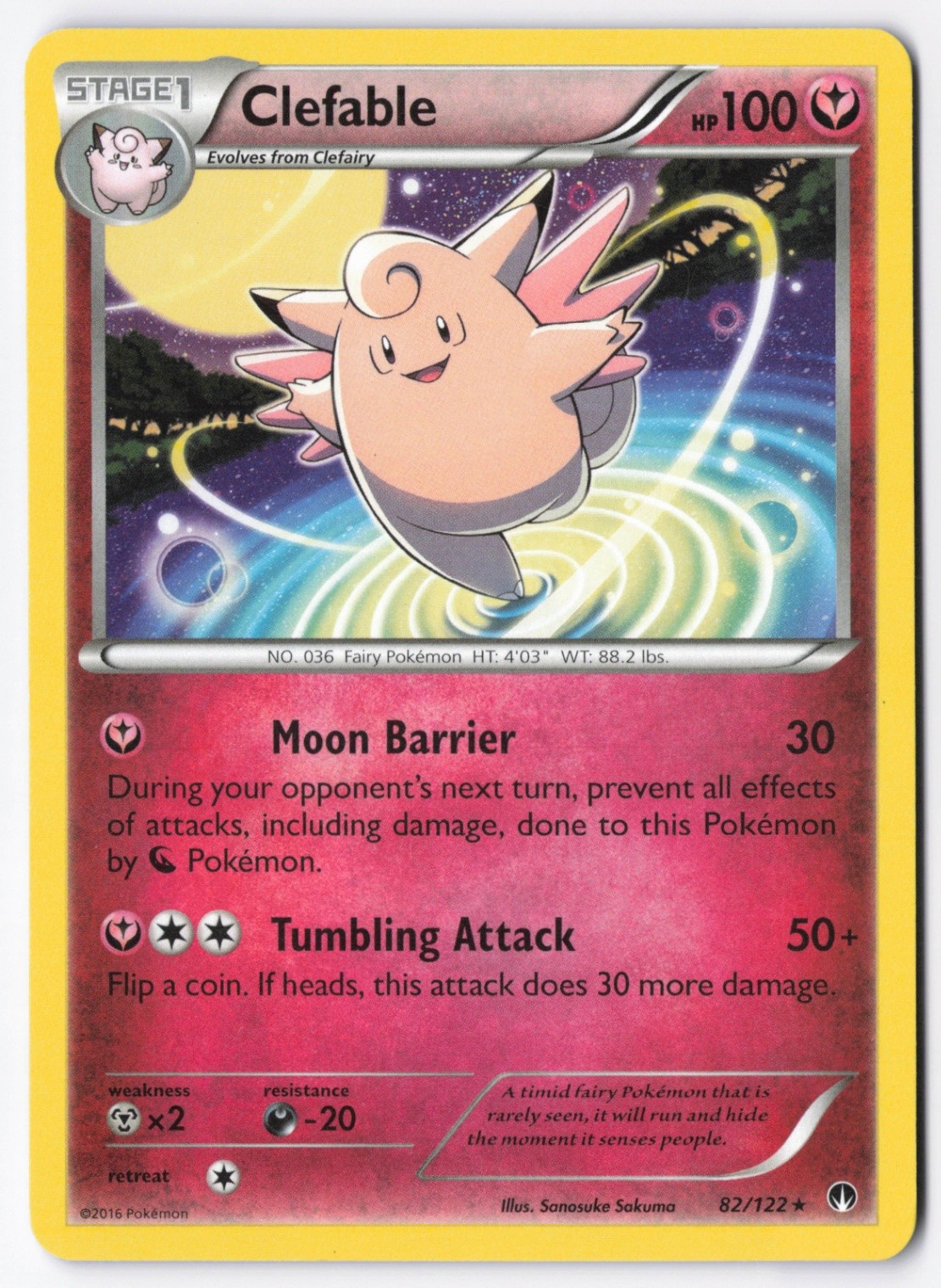 Clefable Normal Rare XY - BREAKpoint 82/122 NM