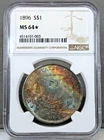 1896 U.S. $1 Morgan Silver Dollar NGC MS64 ** STAR ** ~ Monster Toner