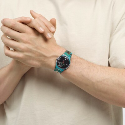 SWATCH × BASQUIAT Ishtar Wristwatch Jean-Michel Basquia SUOZ356 