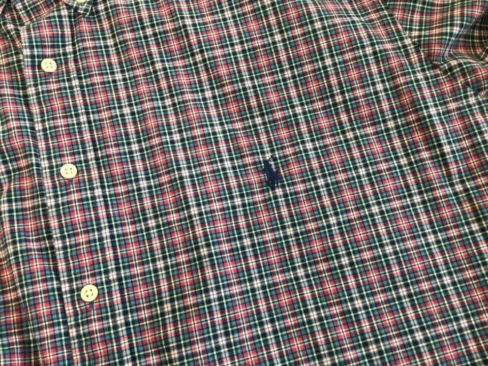 POLO RALPH LAUREN Men Lg Sleeve Plaid Shirt Pink Blue 100% Cotton Stretch Sz 3XB - Image 3 of 4