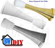 CHROME BRASS WHITE SPRING DOOR STOPS STOPPER SPIRAL BUFFER SILVER GOLD WHITE