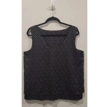 ANN TAYLOR Black and White Sleveeless Blouse Size L