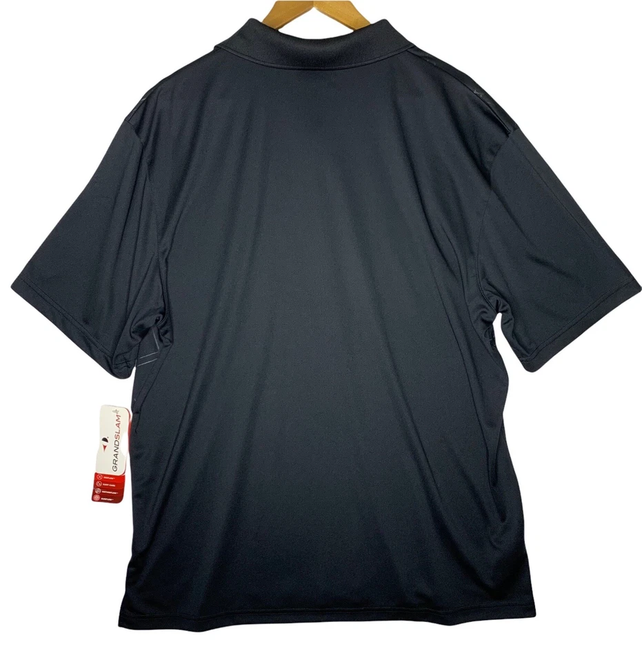 Camisa polo de golf Grandslam DriFlow negra UPF 50 talla XL para hombre  Foto 3 de 4