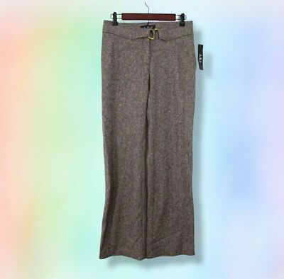 New ABS BY ALLEN SCHWARTZ brown tweed wool blend Pant 4 career office formal