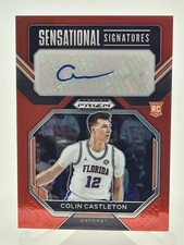 Colin Castleton 2023-24 Prizm DP Sensational Signatures Rookie Red 106/149 Laker