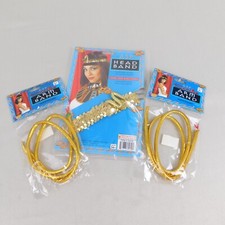 Cleopatra Egyptian Halloween Costume Kit Serpent Headband 2 Arm Bands Gold