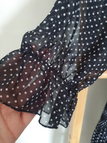 Sunny Girl Dress Sz 14 Black White Spots Pleats Elastic Waist EUC - Picture 6 of 7