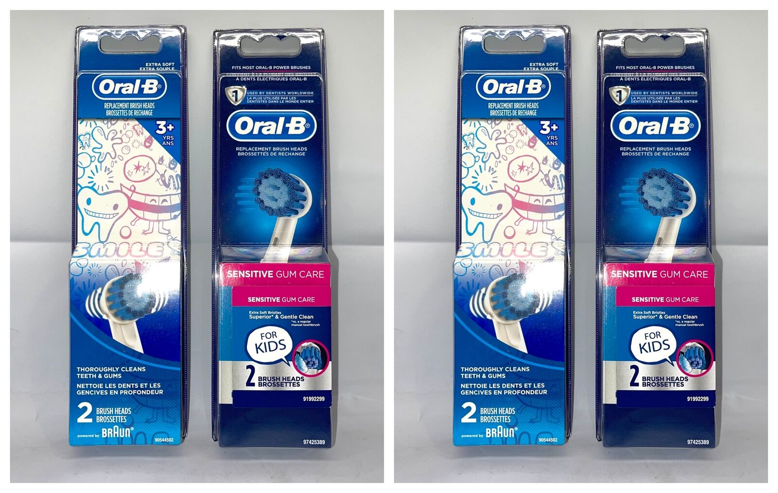 (2) Oral-B, Extra Soft, Refill Brush Heads, 2 Count (Packaging may vary) 