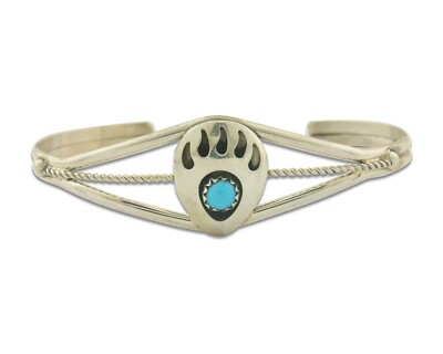 Navajo Bracelet 925 Silver Handmade Animal Claw Cuff Native American Artist C80s
